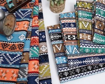 Bohemian Fabric, Chenille Jacquard Fabric, Ethnic Fabric, Upholstery Fabric, Tablecloth Fabric, By the Yard