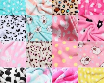 Cuddly Fleece Fabric, Cow Fabric, Leopard Fabric, Double-sided Flannel Fabric, Plush Fabric, Soft Fabric, Warm Fabric, By The Half Yard
