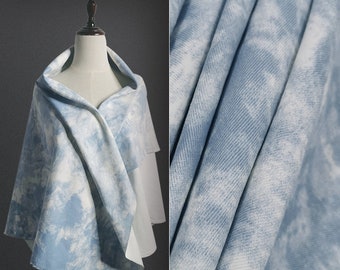 Denim Tie Dye Fabric, Cotton Denim, Gradient Fabric, Soft Denim Fabric, Printed Fabric, Jeans Fabric, Garment Fabric, By The Half Yard