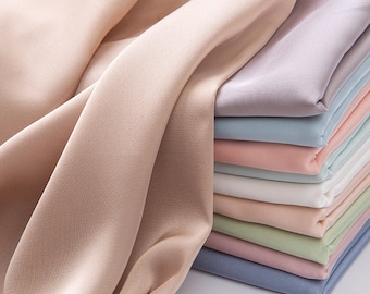 Stretch Satin Fabric, Chiffon Fabric, Simulated Silk Satin Fabric, Soft, Smooth, Opaque, Shiny & Light Weight, By The Half Yard