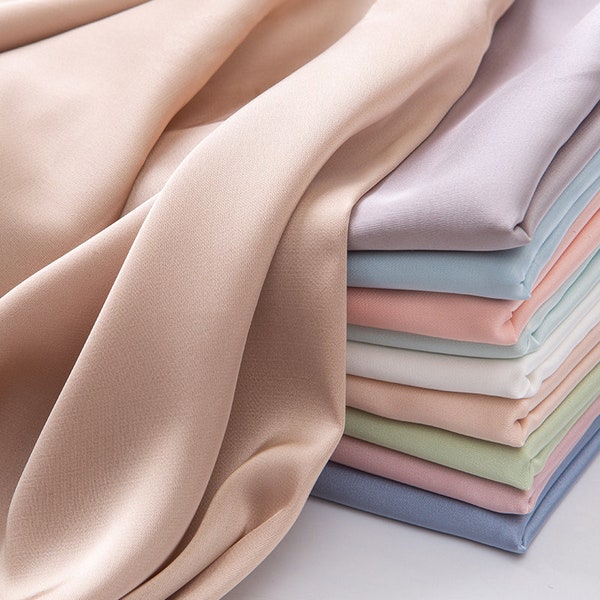 Stretch Satin Fabric, Chiffon Fabric, Simulated Silk Satin Fabric, Soft, Smooth, Opaque, Shiny & Light Weight, By The Half Yard