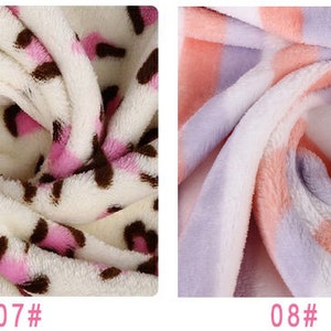 May include: Two close-up images of fabric swatches. The first swatch is white with pink and brown hearts. The second swatch is white with pink and purple stripes. The swatches are labeled 07# and 08#.