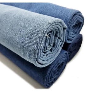 Medium Weight Blue Denim Fabric, Washed Denim Fabric, Cotton Denim Fabric, Jean Fabric, Apparel Fabric, Sewing Fabric, By The Half Yard