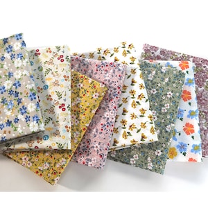 Cotton Flower Fabric, Shabby Chic Floral Cotton Fabric, 100% Cotton Fabric, Baby Fabric, Dress Fabric, Sewing Fabric, By the Half Yard