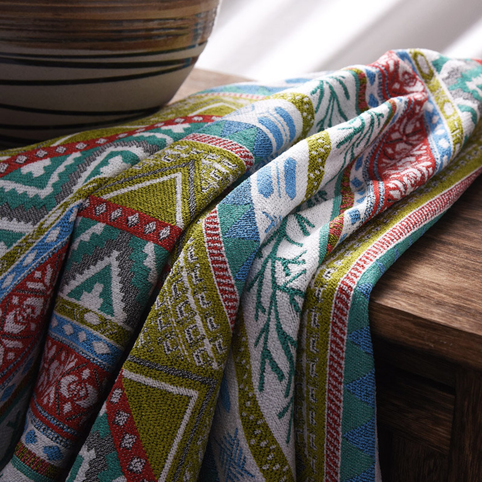 Bohemian Fabric, Chenille Jacquard Fabric, Ethnic Fabric, Upholstery