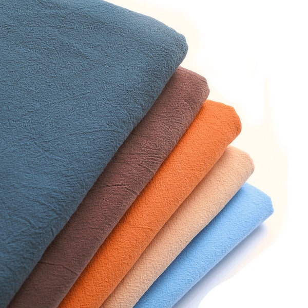 Washed Cotton Fabric, 100% Cotton Fabric, Soft Cotton Fabric, Lightweight Cotton Fabric, Apparel Fabric, By the Half Yard