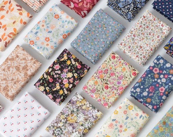 Little Floral Cotton Fabric, Cotton Fabric, Shabby Flower Fabric, Summer Fabric,  Lightweight Cotton Fabric, Apparel Fabric By the Half Yard