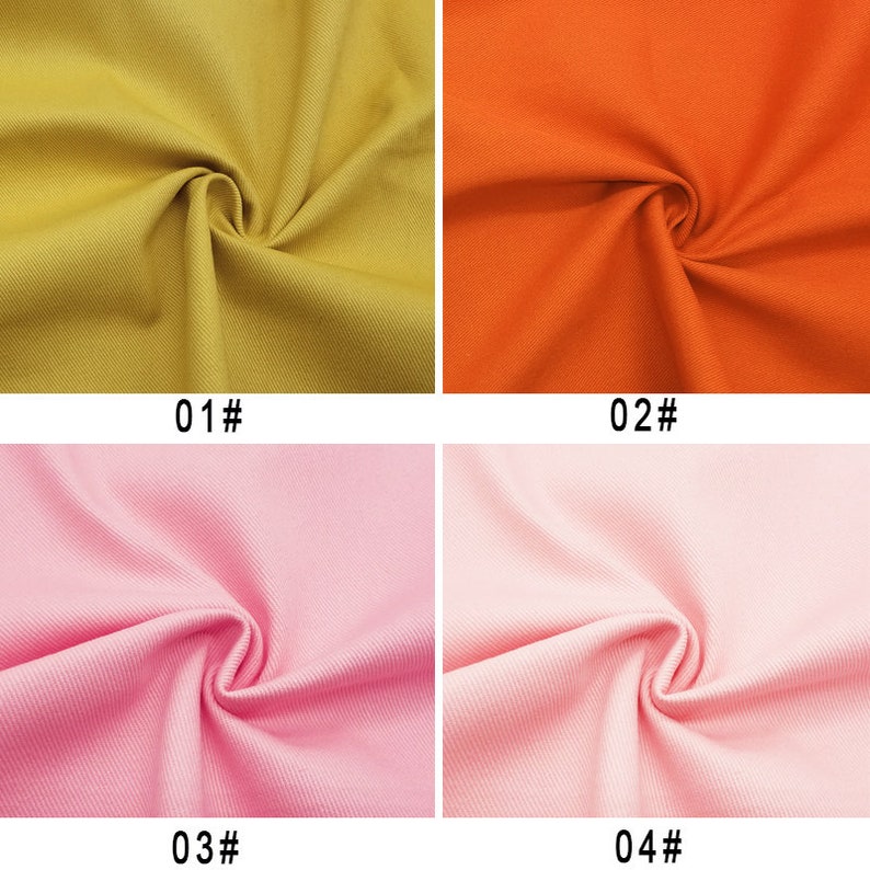Tissu denim de coton coloré, Tissu 100 % coton, Tissu denim sergé, Denim épais, Denim doux, Tissu à coudre, mètre carré image 4
