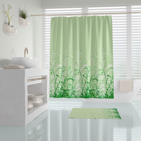 Green Shower Curtain Etsy UK