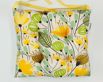 Dandelions and Leaves | Funky Chair Cushion Seat Pad with Ties | Ideal for Dining Room, Garden, Kitchen