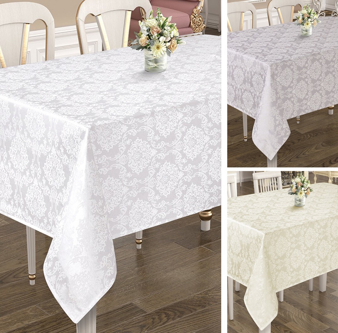 Large Rectangular Cotton and Polyester Tablecloths Table Etsy UK