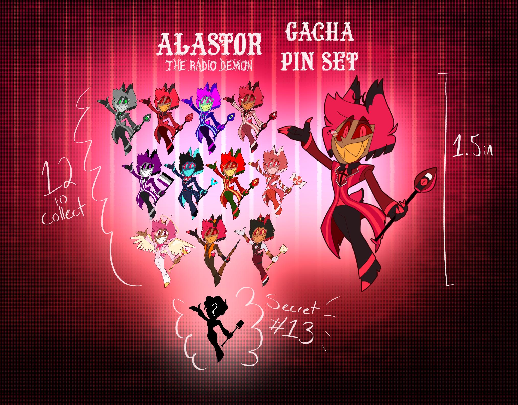 Hazbin Hotel Alastor Acrylic Gacha Pins - Etsy