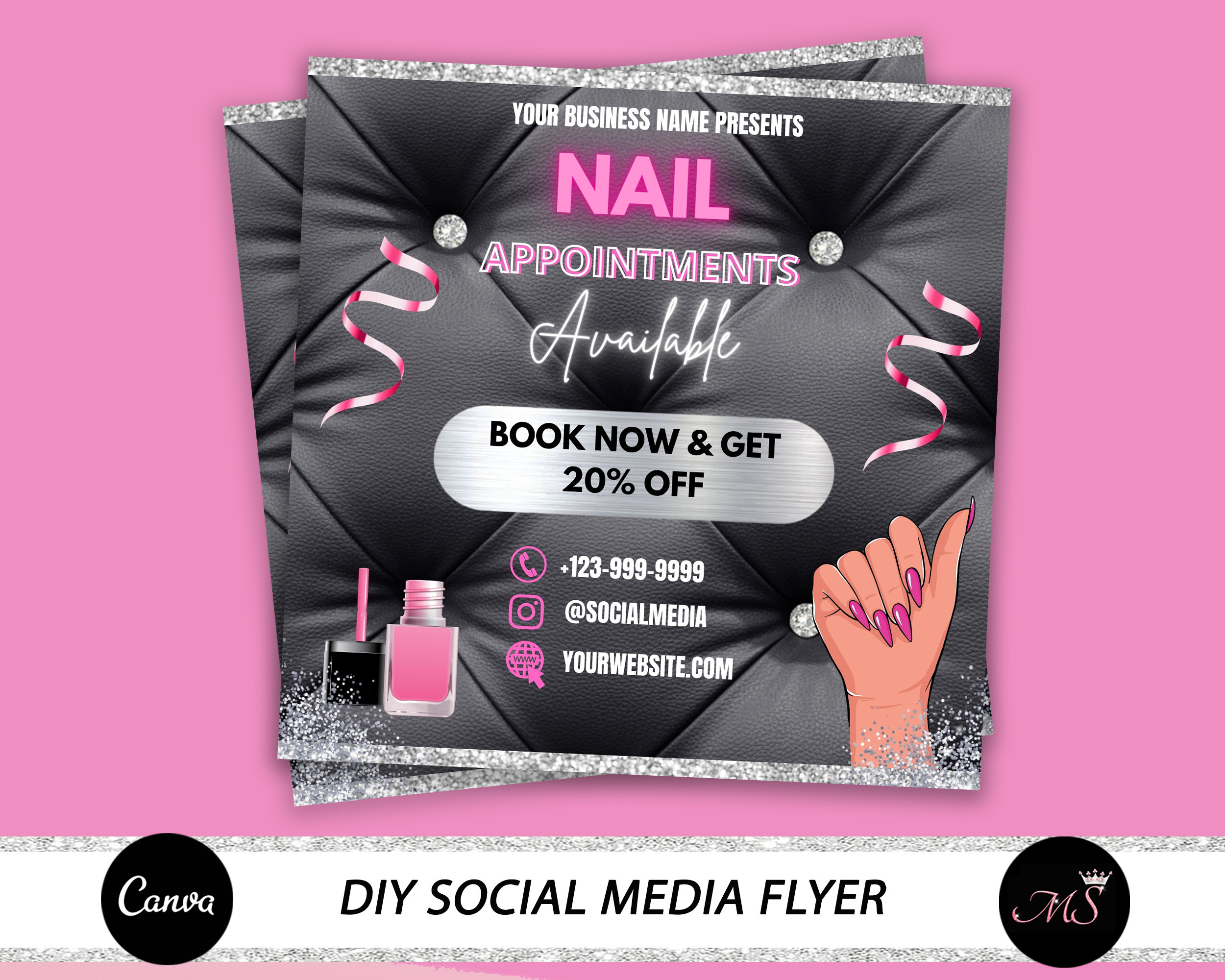 Nail Appointment Flyer DIY Appointment Flyer Appointments Etsy