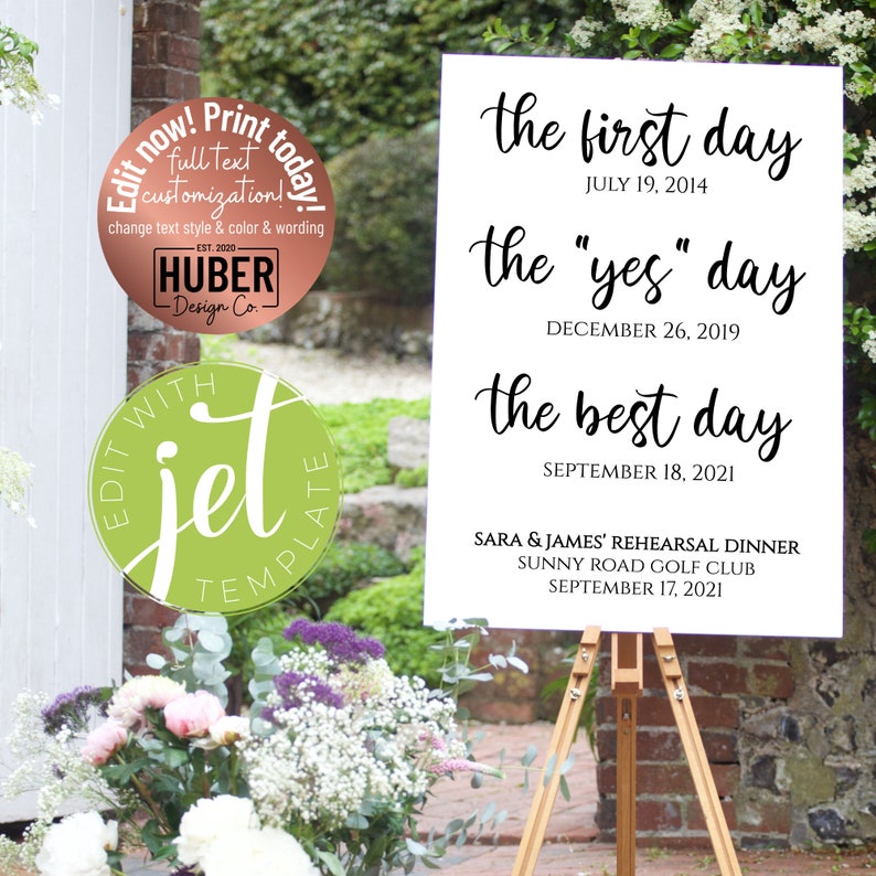 EDITABLE Printable Rehearsal Dinner Sign Our Story Customize | Etsy