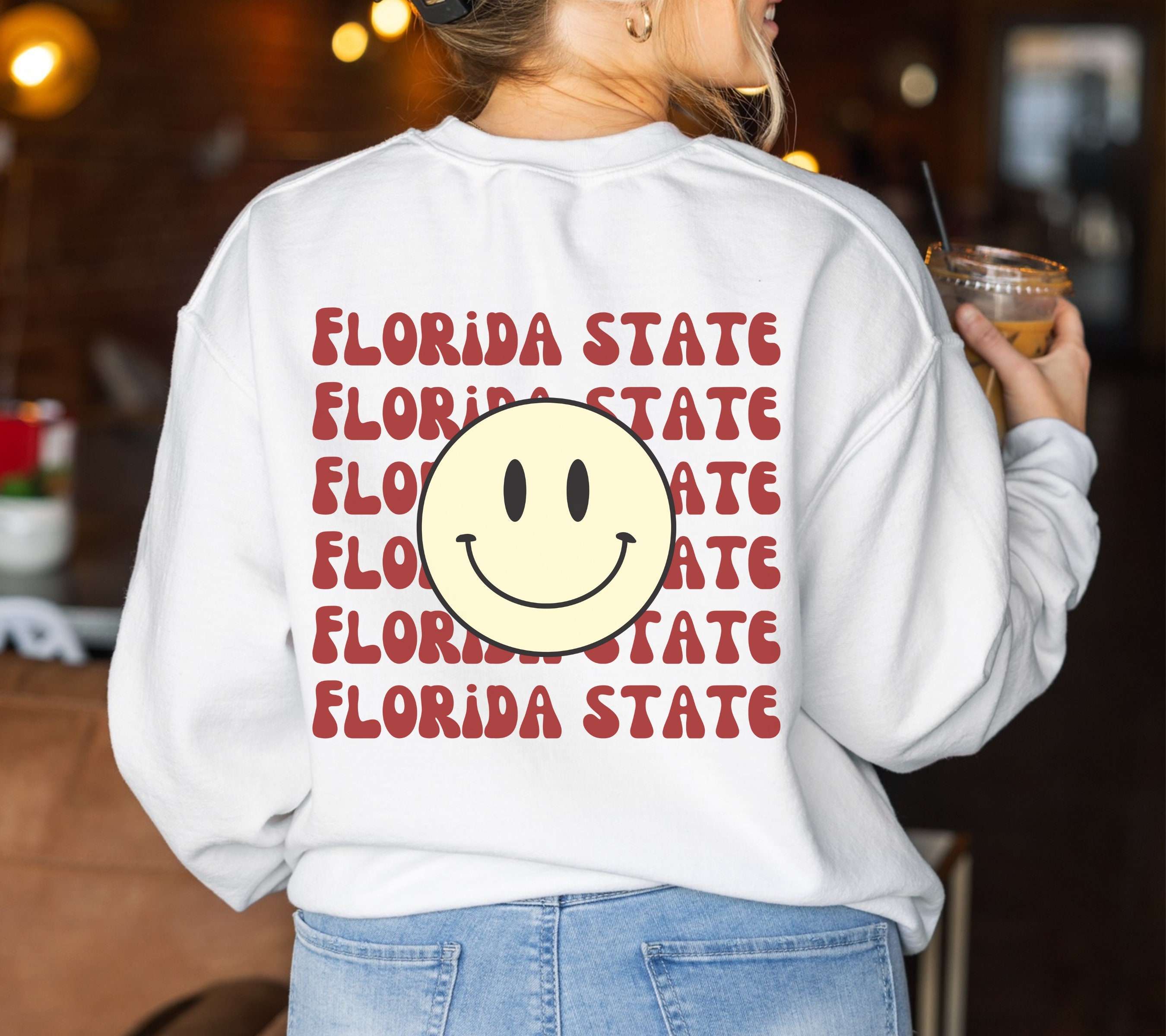 FSU Front Back Design Crewneck Sweatshirt Etsy Canada
