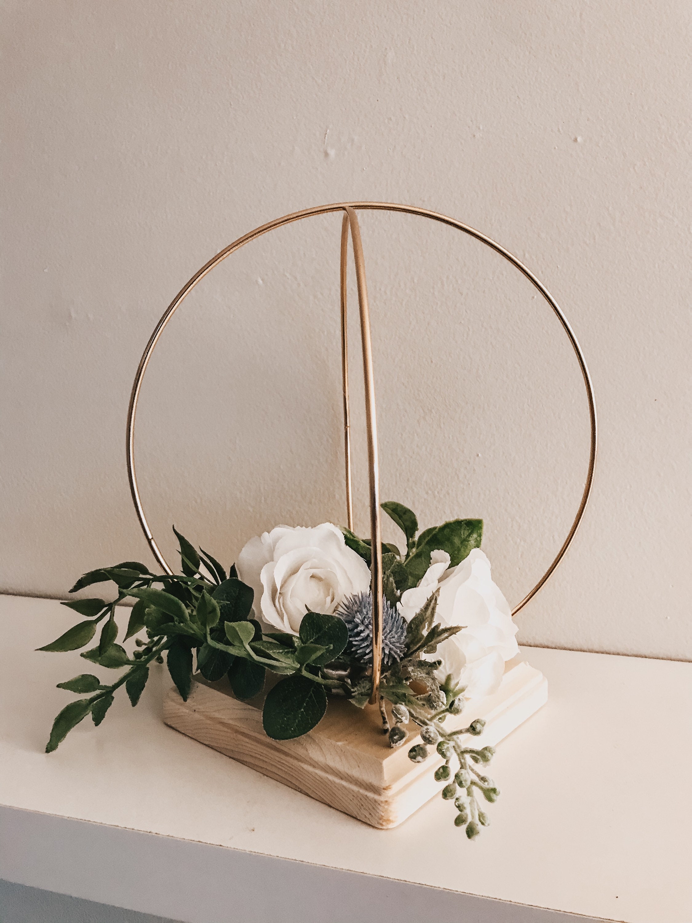 White/Navy/Greenery Gold Hoop Centerpiece Etsy