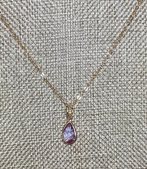 Crystal Charm Necklace, Lavender 
