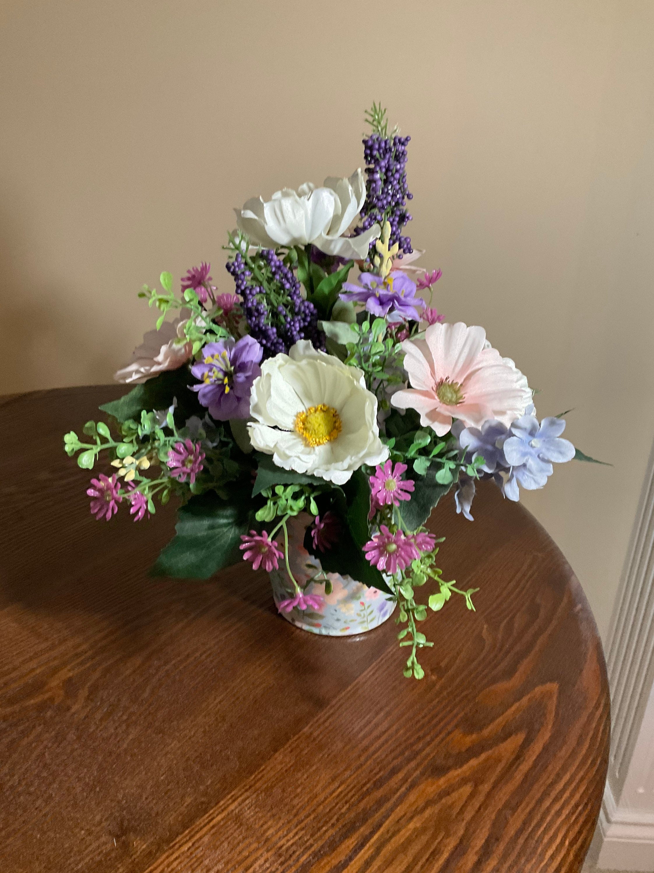 Summer Faux Flower arrangement Summer pastel faux flower Etsy