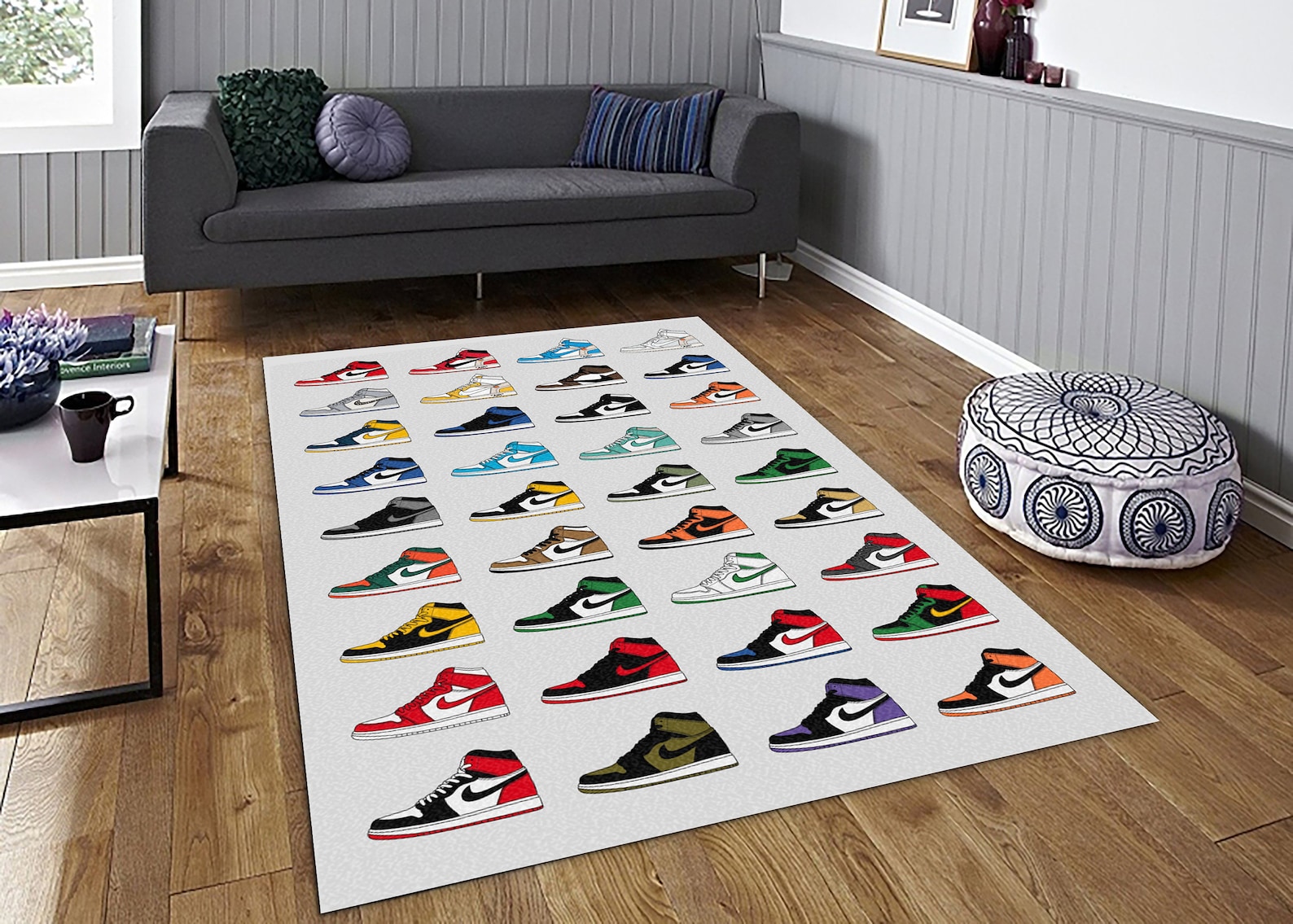 Collection Air Jordan Sneaker Rug Designer Shoes Carpet Etsy