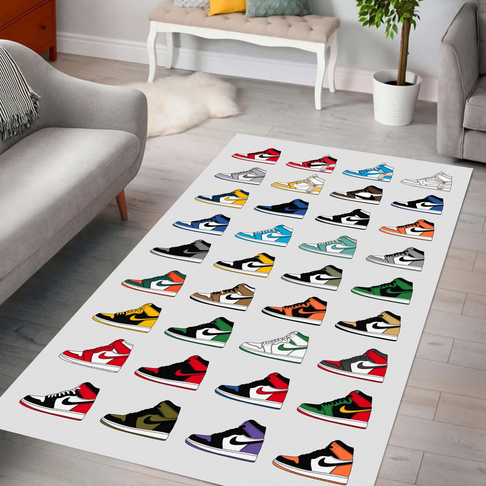 Collection Air Jordan Sneaker Rug Designer Shoes Carpet Etsy