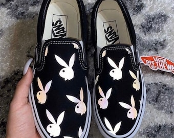 custom lv vans slip ons