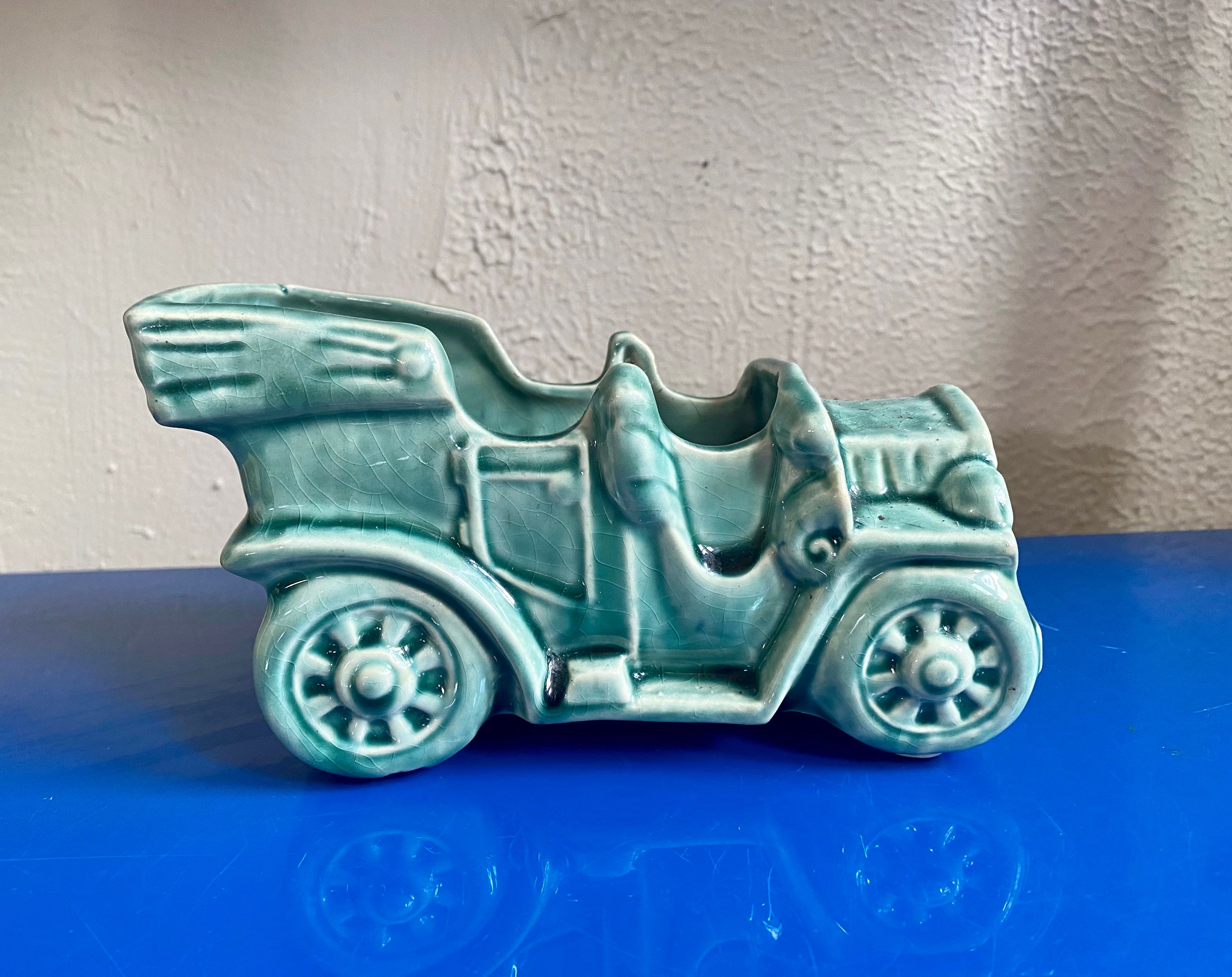 Mid-century Green Ceramic Antique Automobile Planter - Etsy