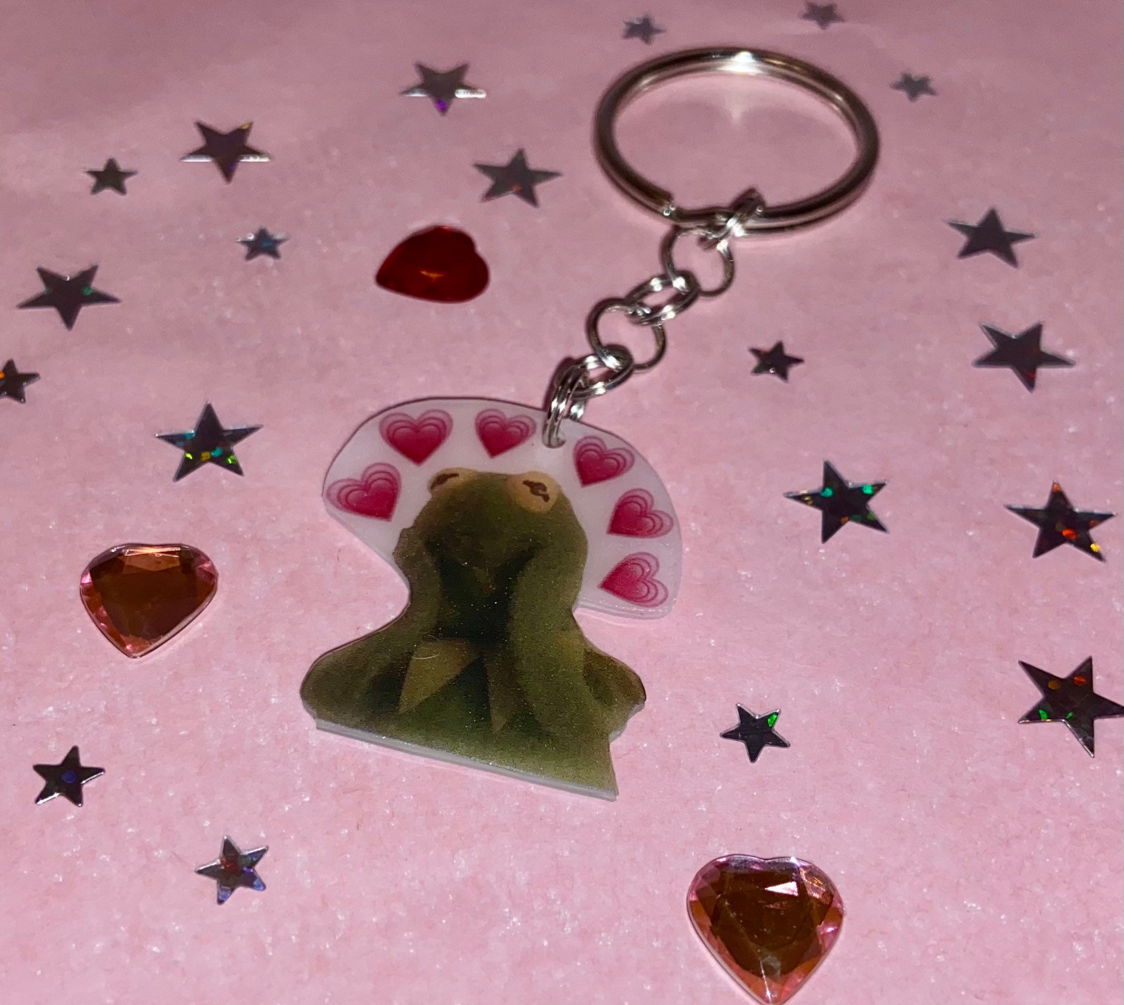 Kermit the Frog Keychain. Handmade Shrinky Dinks Lightweight Etsy