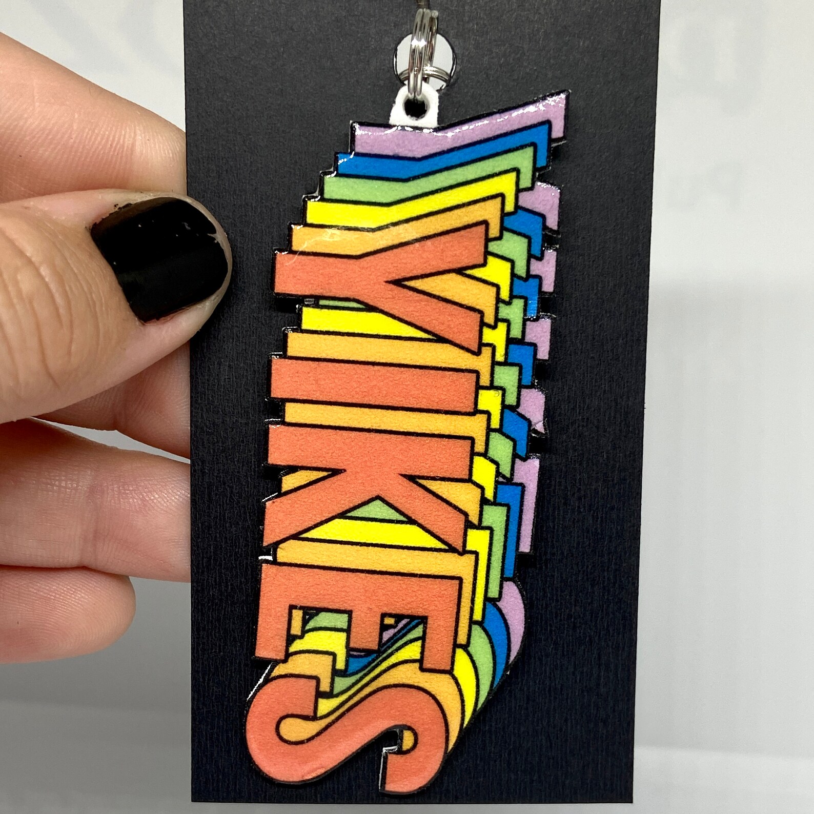 Yikes Keychain. Handmade Shrinky Dinks Lightweight & Cute Etsy
