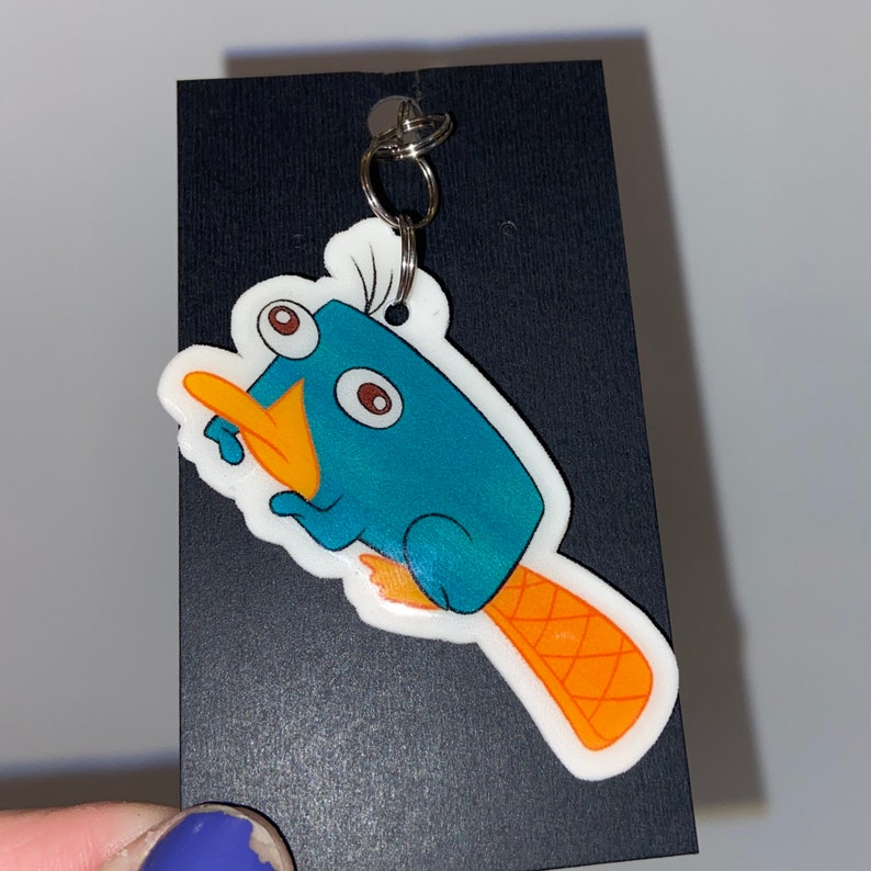 Perry the Platypus Phineas and Ferb Keychain Handmade Shrinky Etsy