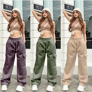 Jogger Pants Cargo Streetwear Sports Casual Women Pants zdjęcie 8