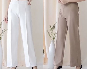 Scuba Culottes Pants High Waist Trousers Wide Leg Premium Culottes