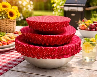 Cotton bowl cover – Reusable food cover – Zero waste alternative to cling film – Washable