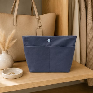Taschen Organizer aus Baumwolle mit Druckverschluss als stabiler Handtaschen-Einsatz in verschiedenen Farben für mehr Ordnung - handmade