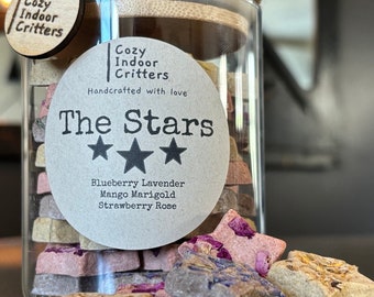Natural Rabbit Treats: Strawberry Rose, Blueberry Lavender, Mango Marigold