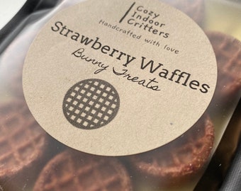 Waffle alla fragola - dolcetti per conigli, confezione da 8