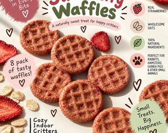 Strawberry waffles - rabbit treats 8pk