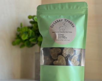 35 Piece - Natural Raspberry Timothy hay oat free rabbit bunny / hamster / Guinea pig treats