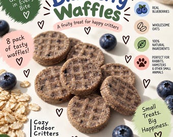 Blueberry waffles bunny treats - 8 pack