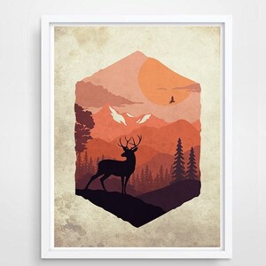 Illustration Mountain 30x40cm