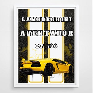 Illustration Lamborghini Aventador LP700 30x40cm