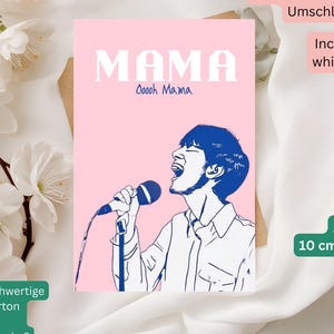 Carte drôle de fête des mères, carte chanter avec paroles, maman qui aime la musique, cartes postales pour maman, carte d'anniversaire pour maman DinA6 avec enveloppe