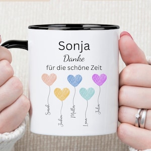 Personalisierte Tasse Abschiedsgeschenk, Erzieher und Erzieherinnen Tasse, Danke für die schöne Zeit Kindergarten, Kita & Schule Geschenk