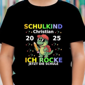 Personalized First Day of School T-Shirt: Dino Einschulung Gift