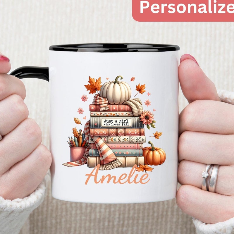 Just a girl who loves fall Orange Pumpkin Mug main image 1
