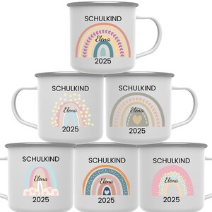 Personalisierte Emaille 2025, Einschulung Geschenk mit Name, Einschulungsgeschenk Junge Mädchen Schulanfang, Kindergarten Abschied