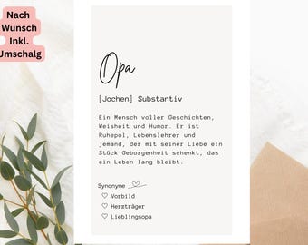Lustige Opa Gift, Weisheit, Geschichten & Humor, Lieblingsopa Karte, A6-print voor grotere