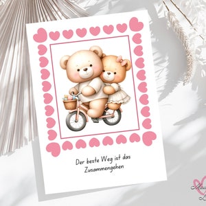 Carte postale ours en peluche pour la Saint-Valentin, carte de voeux pour couple, amour pour toujours, carte pour toujours, carte d'amour, cadeau pour elle, cadeau pour lui