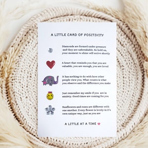 Una piccola cartolina di positività, cartolina di incoraggiamento, cartolina di ansia, regalo per migliore amico, cartolina di ringraziamento con busta, DINA6