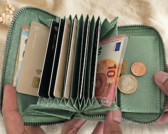 Women Coin Purse, Multi Compartment Zipper, Multi Purpose Credit Card Wallet, Mini PU Soft Leather Wallet Keychain, Must Have Everyday Gift