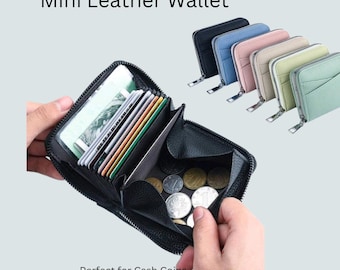 Women Coin Purse, Multi Compartment Zipper, Muti Purpose Credit Card Wallet for Women, Mini PU Soft Leather Wallet Keychain, Must Have Gift